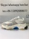 GOD PARIS TRIPLE S TRAINERS WHITE BLUE BLACK BB